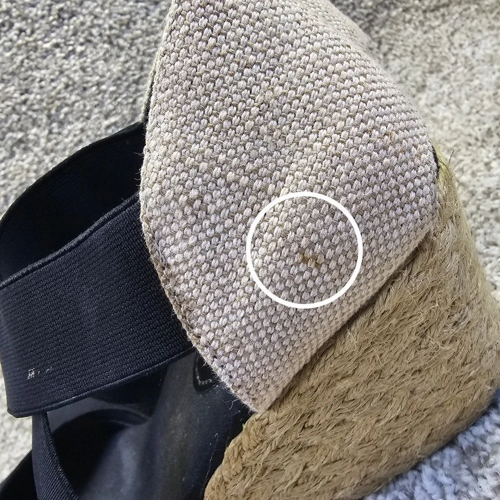 Lauren Ralph Lauren Charla‎ Espadrille Elastic Closed Toe Navy Wedge Sz 10B